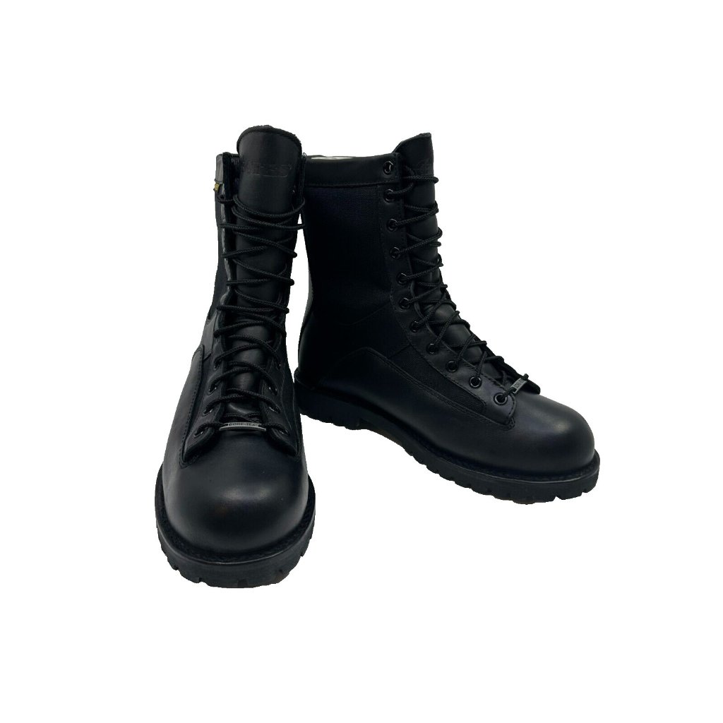 Bates Mens Leather Combat Boots Lace-Up Gore Tex Size 8.5 Us Black 02139 New